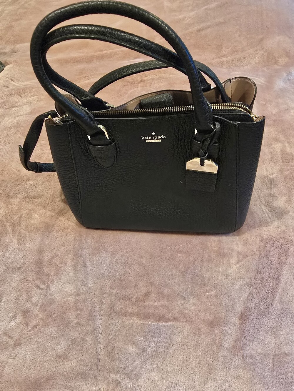 kate spade Black and Blush Two-Tone Satchel
